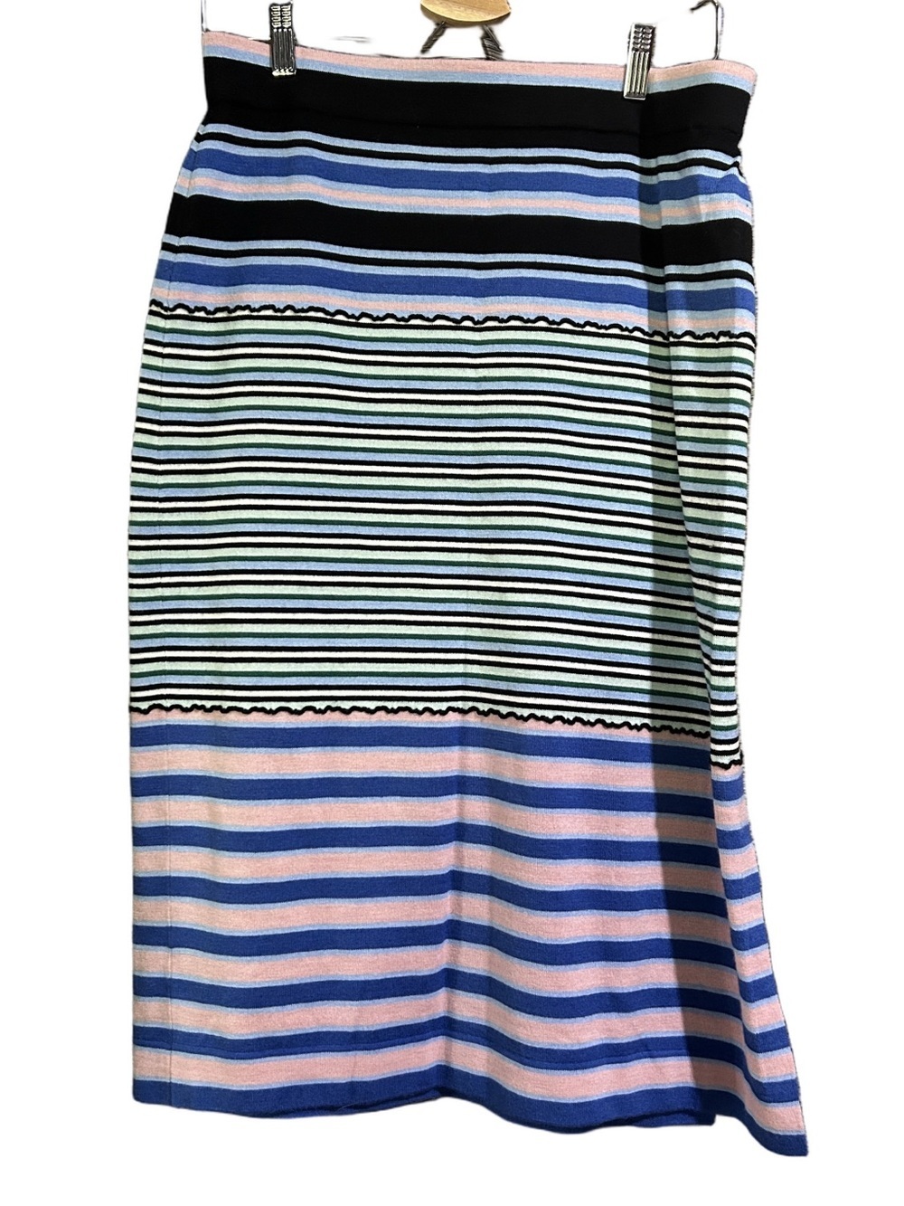 Marni by Uniqlo Striped knitted Pencil Skirt in Blue, Pink, Black, White
